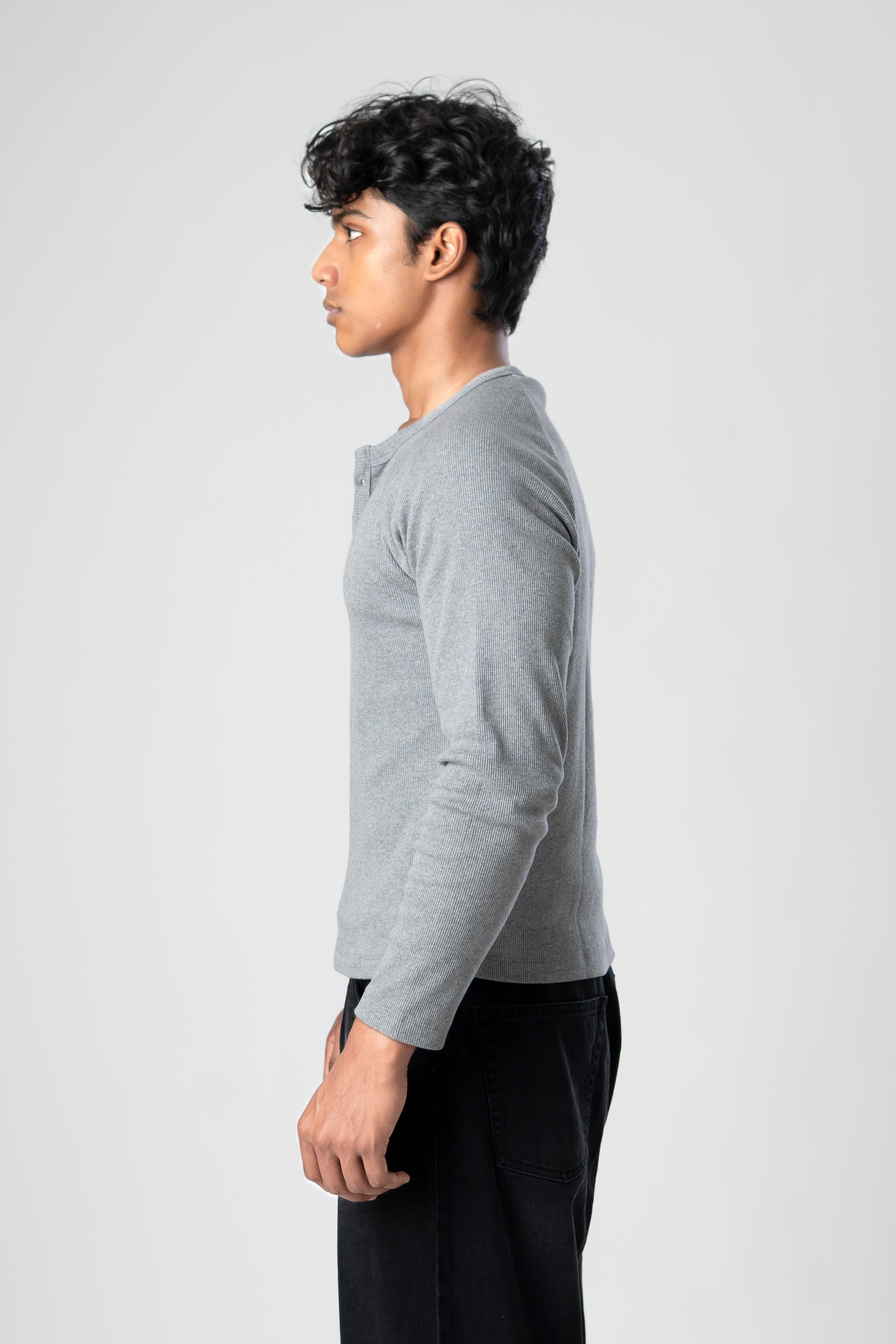 HENLEY Melange T-Shirt