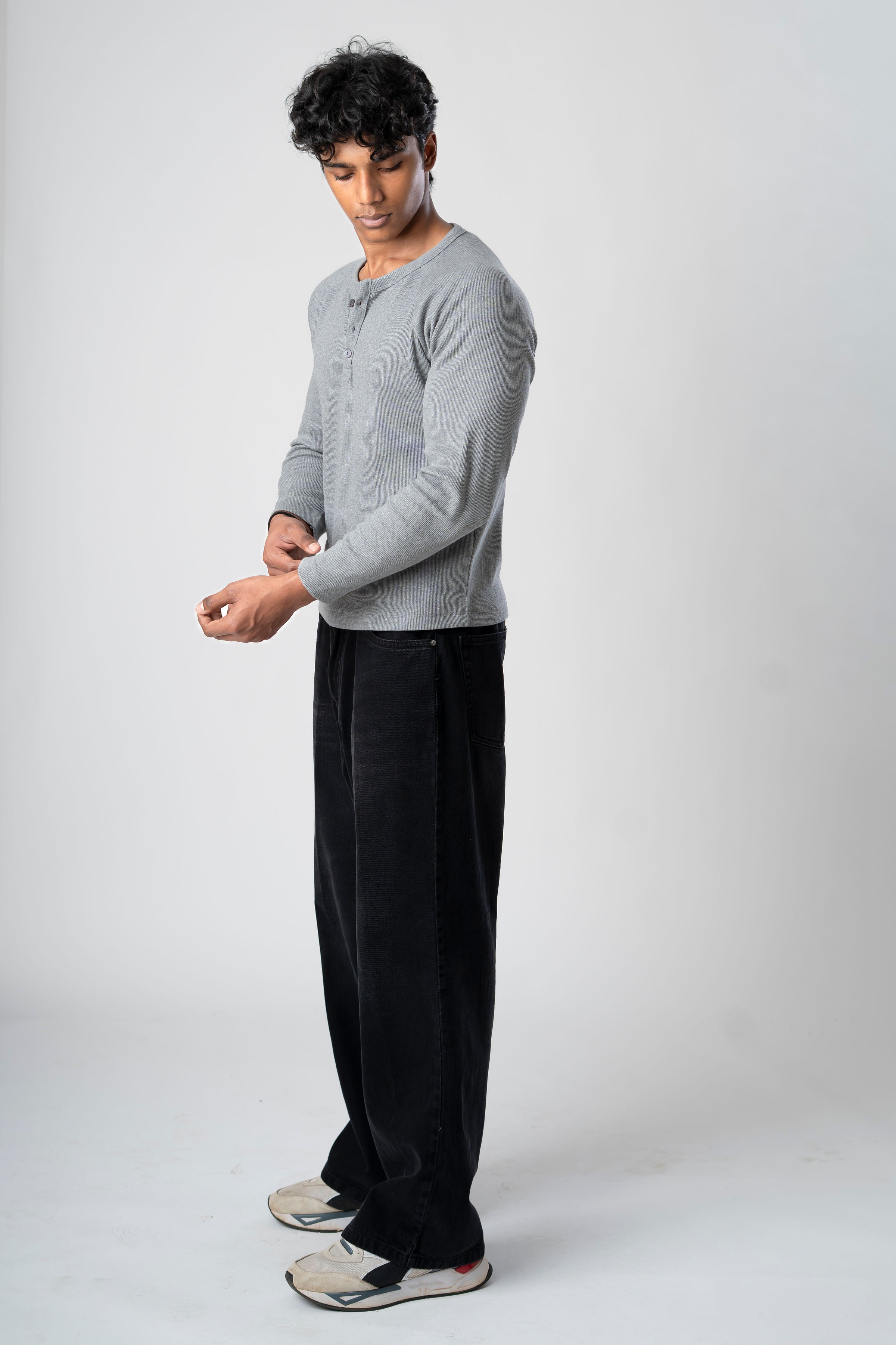 HENLEY Melange T-Shirt