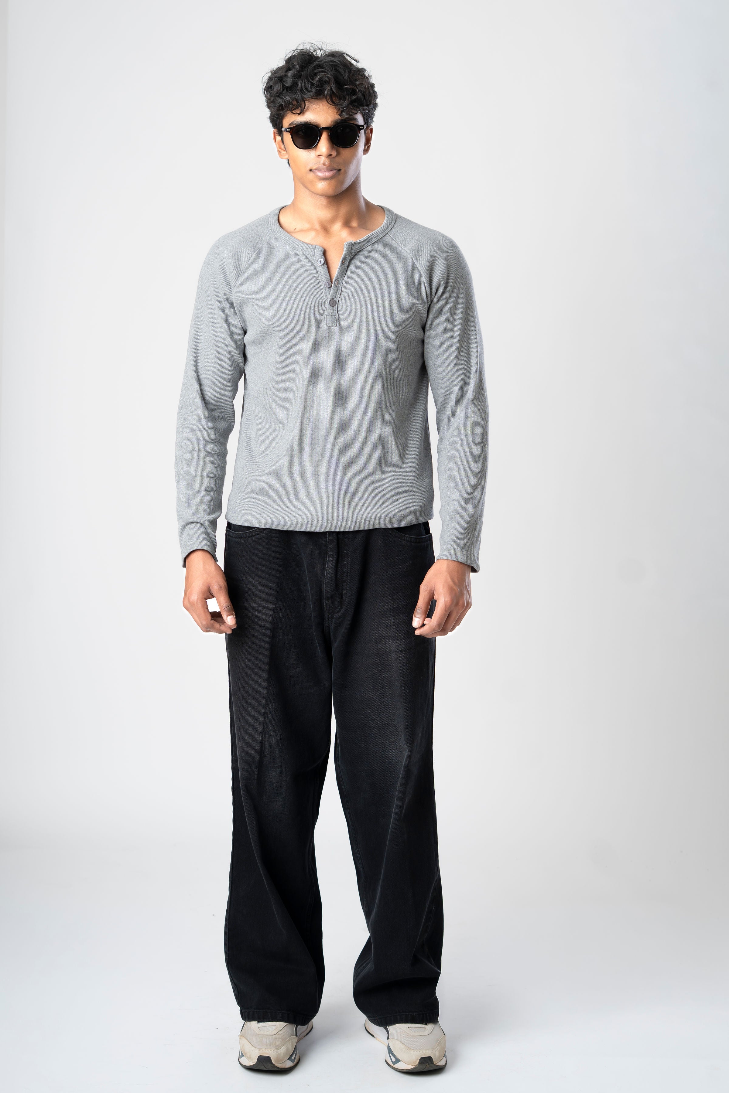 HENLEY Melange T-Shirt