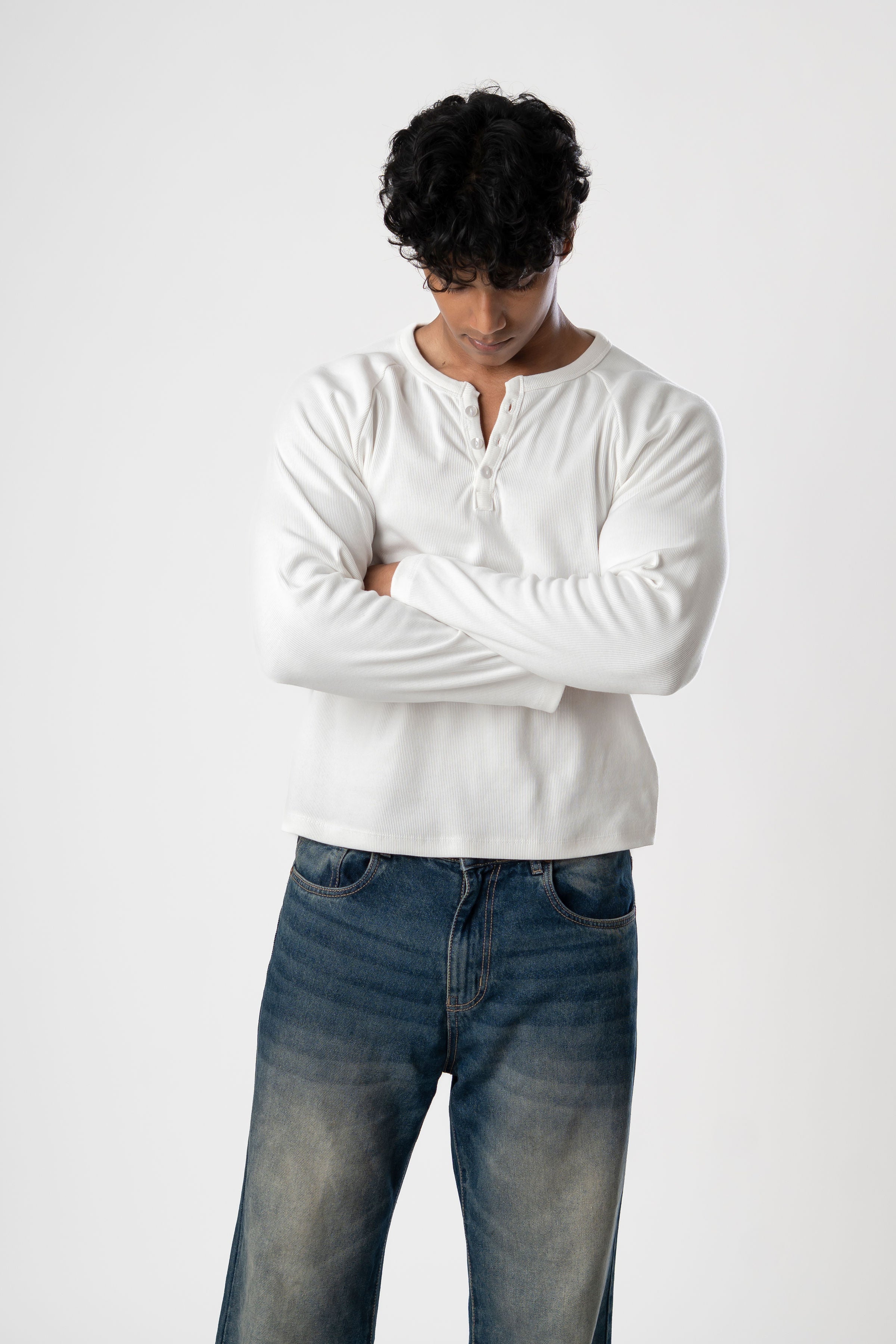 HENLEY White Tee